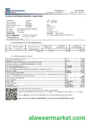 Serbia Електропривреда Србиjе electricity business utility bill template in Word and PDF formats